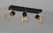 Immagine di Lampada 3 Faretti Spot Orientabili Ardon Nero con Paralume Gabbia Oro 3xE14 Trio Lighting 