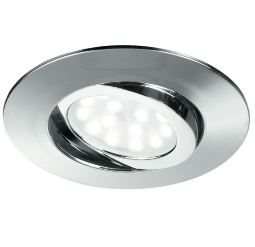 Immagine di Incasso Tondo Per Bagno 9 cm Led 5w 3000k Orientabile IP44 Zenit Cromo Intec Light