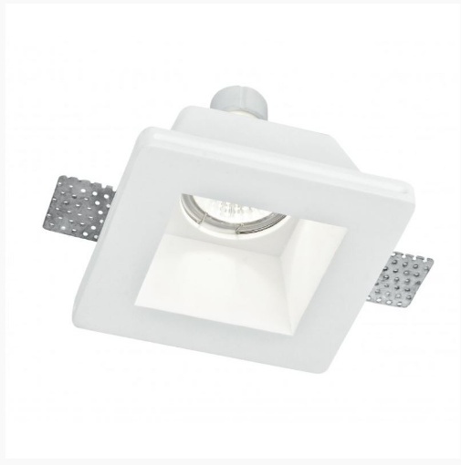 Immagine di Faretto Incasso Gesso Quadrato A Scomparsa 12x12 cm Ghost Q1 Intec Light