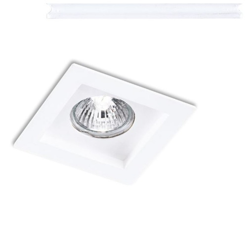 Immagine di Faretto Incasso Quadrato Gesso Verniciabile 10 cm Phantom Q1 Intec Light