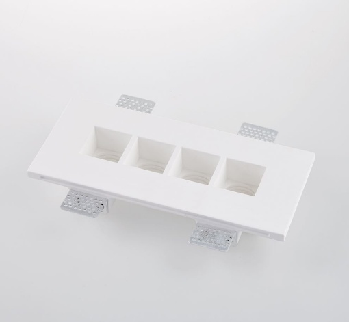 Immagine di Faretto In Gesso Incasso Controsoffitto 4 Luci GU10 Hive Intec Light