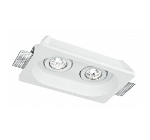 Immagine di Faretto Incasso Scomparsa In Gesso 2 Luci GU10 Orientabili Morgana Q2 Intec Light