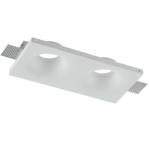 Immagine di Faretto In Gesso Incasso Scomparsa 2 Luci GU10 Verniciabile Senso Intec Light