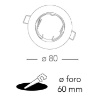 Picture of Porta Faretto Incasso Rotondo Nero 8 cm GU10 MR16 Reflex Intec Light