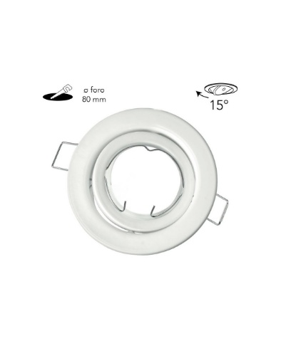 Immagine di Porta Faretto Incasso Rotondo Bianco Orientabile 9,8 cm GU10 Reflex Intec Light