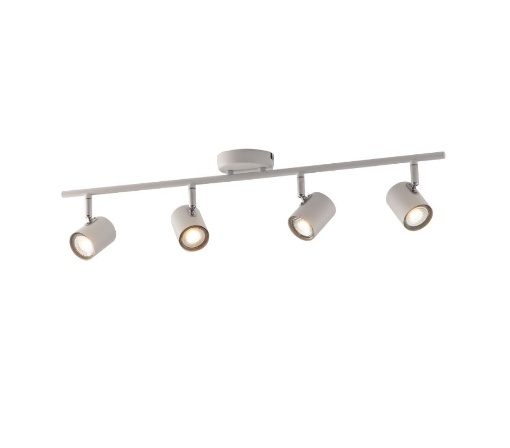 Immagine di Lampada Da Soffitto Binario Con 4 Faretti Cilindrici GU10 LED Direzionabili Spot Zero Fan Europe