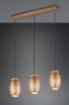 Immagine di Sospensione Caffè 3 Paralumi Inserto Legno e Tagli Laser Decorativi Bidar Trio Lighting