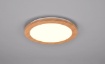 Immagine di Lampada Soffitto Rotonda Effetto Legno Camillus Led Switch Dimmer IP44 Trio Lighting 