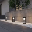 Immagine di Lampioncino da Giardino Alluminio Nero Carmo Led con Sensore IP54 Trio Lighting