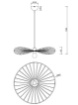 Immagine di Sospensione Minimal Design Paralume Sombrero Bianco Chapeau Ø60 cm Trio Lighting 