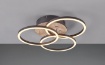 Immagine di Plafoniera Effetto Legno 3 Cerchi Orientabili Led Dimmer 2700k 6000k Circle Trio Lighting