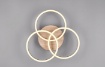 Immagine di Plafoniera Effetto Legno 3 Cerchi Orientabili Led Dimmer 2700k 6000k Circle Trio Lighting