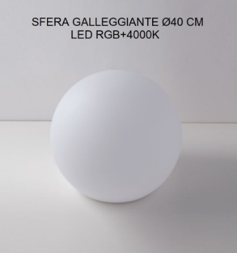 Immagine di Lampada Sfera Galleggiante 30 cm Led RGBW Ricarica Solare IP65 Con Telecomando