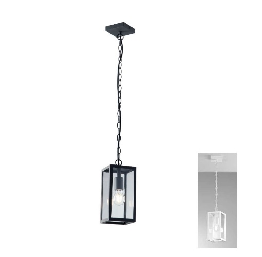 Immagine di Lampadario Squadrato Per Esterni Lanterna Metallo Vetro Mirage IP44 Intec Light