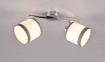 Immagine di Lampada Davos Cromo Doppio Faretto Spot 2xE14 Orientabile Tessuto Bianco e Grigio Trio Lighting