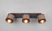 Immagine di Faretto Davos Nero 3 Spots Orientabili Paralumi Tortora e Oro Trio Lighting
