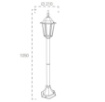 Immagine di Lampione Da Giardino 105 cm Nero Vintage E27 IP44 Milano Intec Light