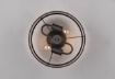 Picture of Lampada da Soffitto Rotonda Davos Ø30 cm Paralume Tessuto Tortora e Oro 2xE14 Trio Lighting