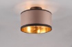 Immagine di Lampada da Soffitto Rotonda Davos Ø30 cm Paralume Tessuto Tortora e Oro 2xE14 Trio Lighting