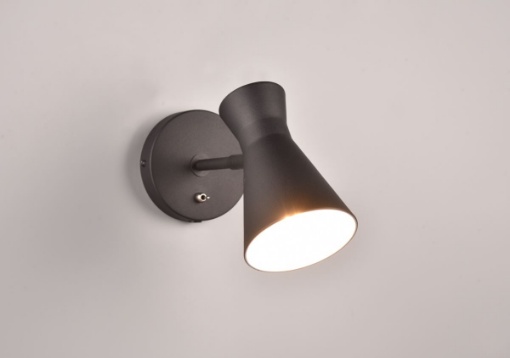 Immagine di Applique Spot Doppio Cono Orientabile 1xE27 Enzo Nero Trio Lighting 