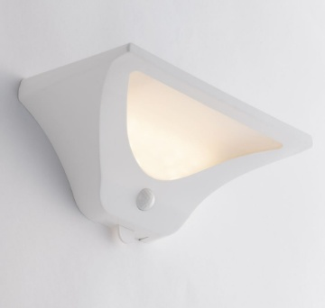 Immagine di Applique Luce Solare Led Plastica Bianca Con Sensore Movimento IP54 Per Esterno