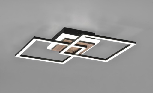 Immagine di Plafoniera Quadrati Led 2700k 6000k Giro Effetto Legno Trio Lighting 