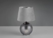 Immagine di Lumetto da Comodino Jonna Base Sfera Vetro Fumé Paralume Velluto Grigio 2xE14 Trio Lighting