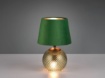 Immagine di Lumetto Jonna Sfera Vetro Ambra e Paralume Velluto Verde 2xE14 Trio Lighting 