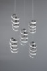 Immagine di Sospensione Cromo Rotonda Moderna 5 Riccioli Led Luce Naturale Laola Trio Lighting 