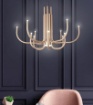 Immagine di Lampadario Moderno 12 Bracci Led Dimmerabile Nouveau Oro Ondaluce