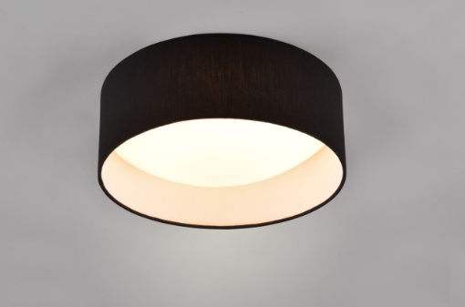 Immagine di Plafoniera Rotonda Moderna Led Paralume Tessuto Nero Locarno Trio Lighting 