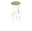 Immagine di Lampadario 6 Luci Soggiorno Oro Bocce Vetro Trasparente Brandy S6 Luce Ambiente Design