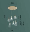 Immagine di Lampadario 6 Luci Soggiorno Oro Bocce Vetro Trasparente Brandy S6 Luce Ambiente Design