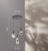 Immagine di Lampadario 3 Luci Per Soggiorno Bocce Vetro Cromo Weizen S3 Luce Ambiente Design
