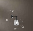 Immagine di Applique Metallo Nero Con Vetro Cromato 1xE14 Weizen AP Luce Ambiente Design