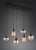 Immagine di Lampadario Design Per Soggiorno Vetri Ambra Diverse Forme Lumina Trio Lighting 