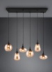 Immagine di Lampadario Design Per Soggiorno Vetri Ambra Diverse Forme Lumina Trio Lighting 