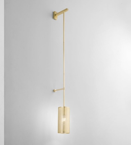 Immagine di Applique Da Parete Asta Cilindro Metallo Oro King AP Luce Ambiente Design