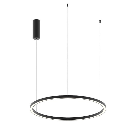 Immagine di Lampadario Anello Nero Led CCT Hoop 60 cm Luce Ambiente Design