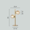 Picture of Lampada Da Tavolo 2 Luci Metallo Honey Sfere Vetro Led Luce Ambiente Design