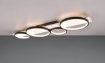 Immagine di Plafoniera Applique Nera 4 Anelli Led Switch Dimmer Medera Base Legno Bianco Trio Lighting
