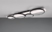 Immagine di Plafoniera Applique Nera 4 Anelli Led Switch Dimmer Medera Base Legno Bianco Trio Lighting