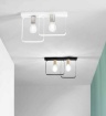 Immagine di Plafoniera Rettangolare In Metallo 2 Luci E27 Led Design Urban