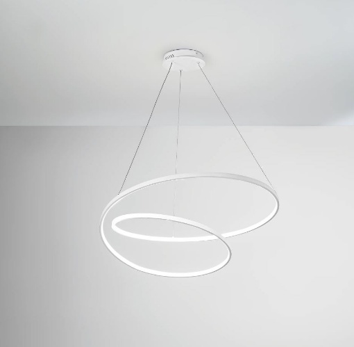 Picture of Lampadario Moderno Salotto Lieve 80 cm Bianco Led CCT Luce Ambiente Design