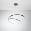 Immagine di Lampadario Moderno Salotto Lieve 80 cm Nero Led CCT Luce Ambiente Design