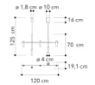 Immagine di Sospensione Led Lineare Per Tavolo 5 Luci Cilindri Bronzo Candle S5 Fan Europe