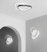 Immagine di Plafoniera Ovale Asimmetrica Luce Led Selezionabile 42w Ayrton Oro Fan Europe