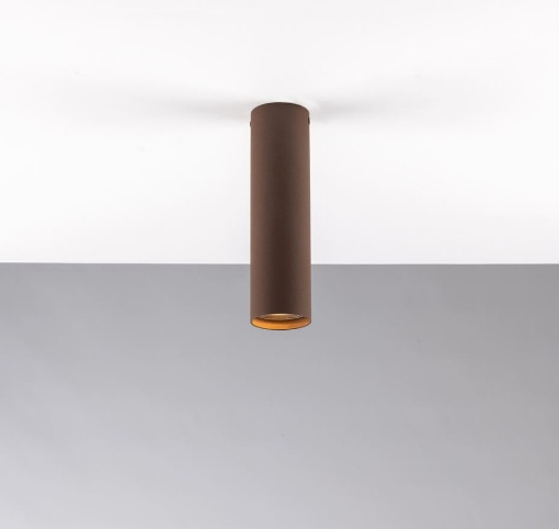 Immagine di Faretto Spot Soffitto Cilindro 20 cm Metallo Corten Led GU10 Fluke Fan Europe