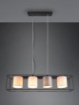 Immagine di Sospensione Gabbia Rettangolare Nera 4 Paralumi Tessuto Assortiti Multicolor Ross Trio Lighting