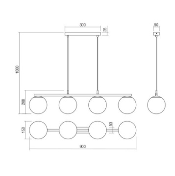 Lampada Sfera Vetro Sospensione Bowling Oro Opaco 1xE27 Smarter Lighting